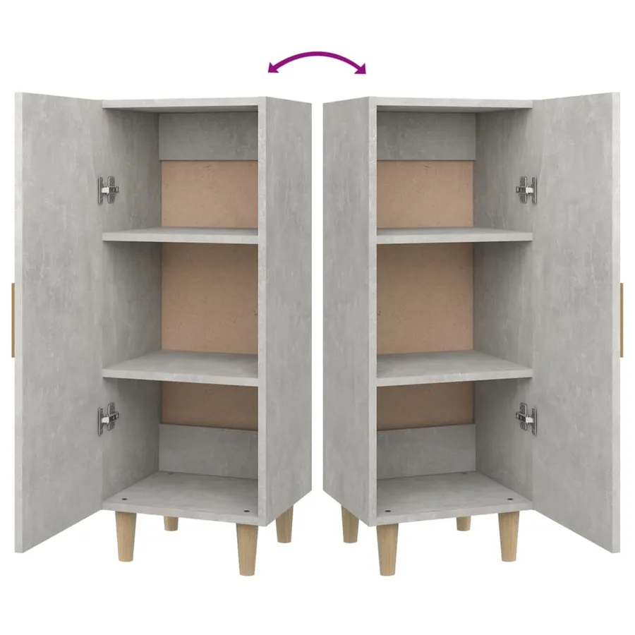 Buffet Gris béton 34,5x34x90 cm Bois d'ingénierie - 9