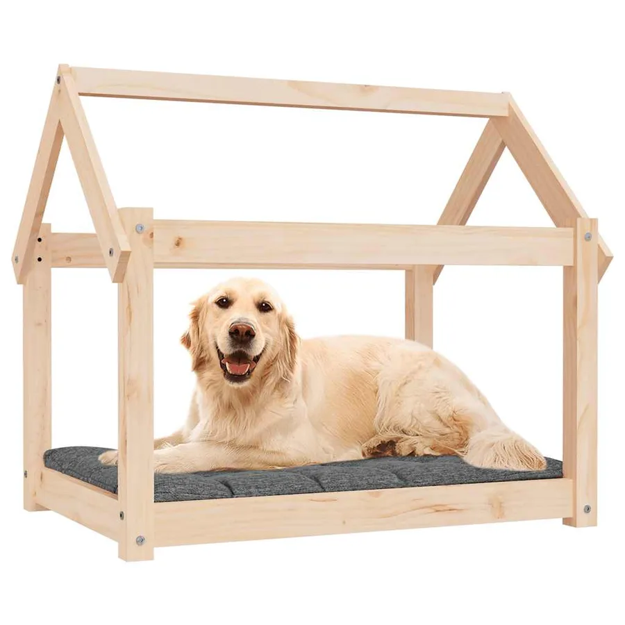 Lit pour chien 81x60x70 cm Bois de pin solide - 4