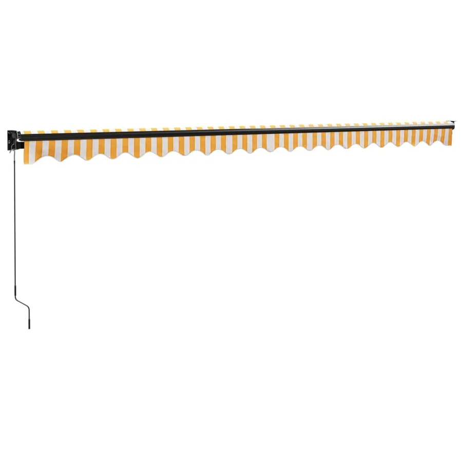 Auvent rétractable jaune et blanc 5x3 m tissu et aluminium - 6