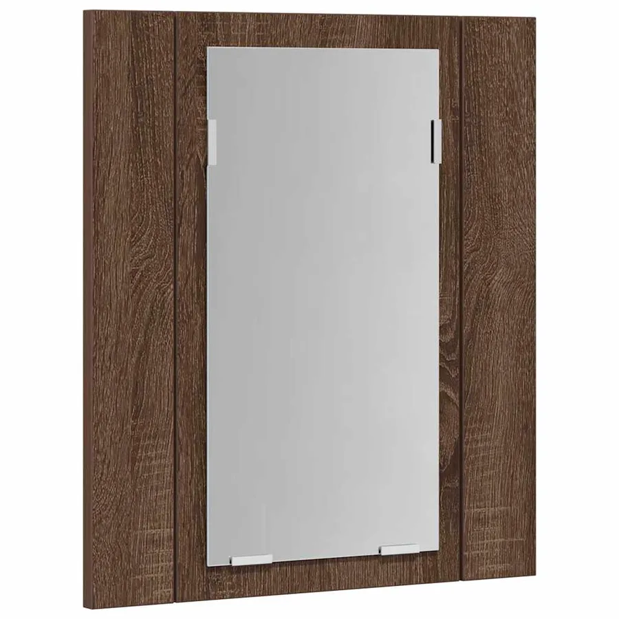 Armoire à miroir LED de salle de bain chêne marron 40x12x45 cm - 7