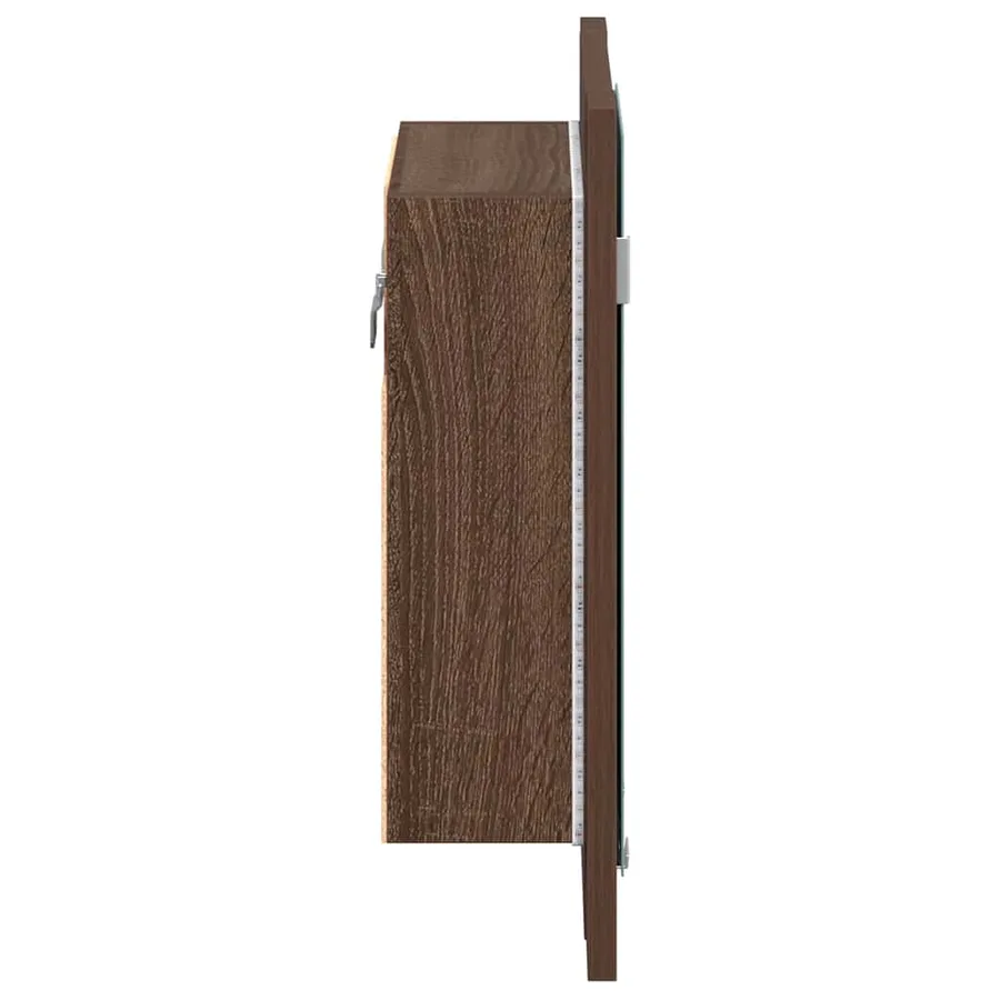 Armoire à miroir LED de salle de bain chêne marron 40x12x45 cm - 9