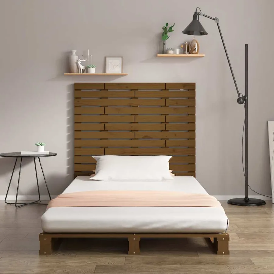 Tête de lit murale Marron miel 96x3x91,5 cm Bois massif de pin - 3
