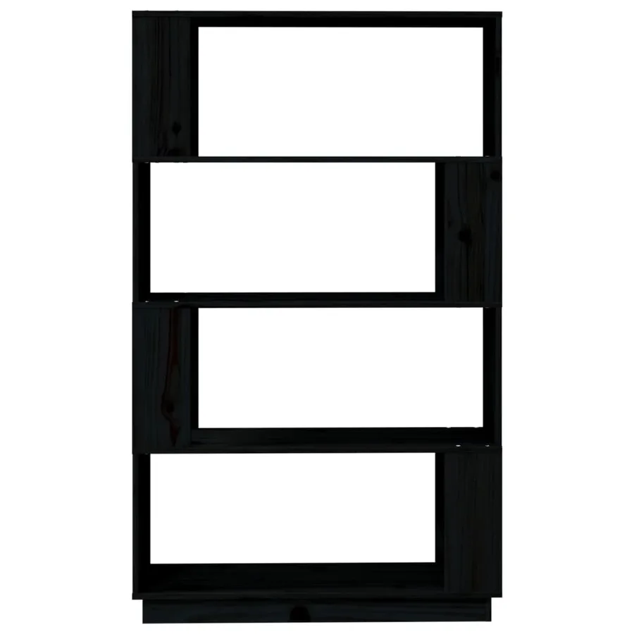 Bibliothèque/Séparateur de pièce Noir 80x25x132 cm Pin massif - 5