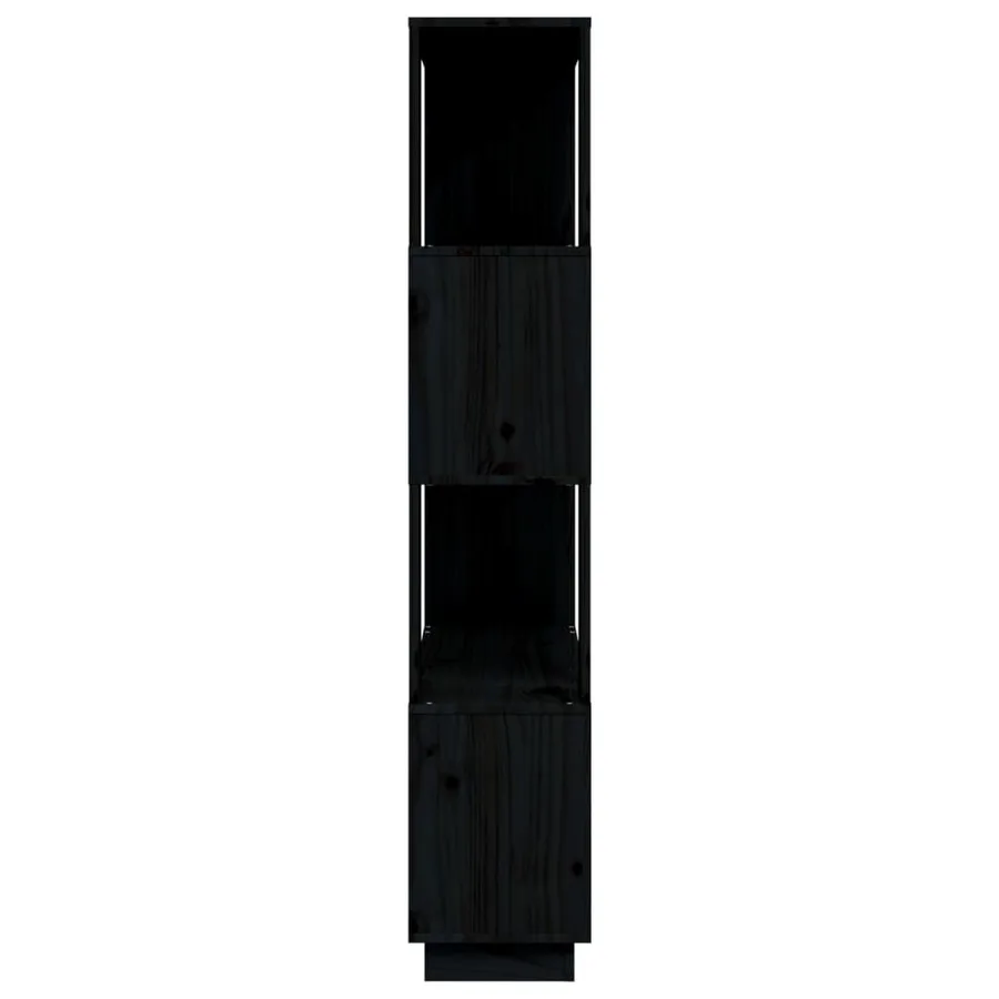 Bibliothèque/Séparateur de pièce Noir 80x25x132 cm Pin massif - 6