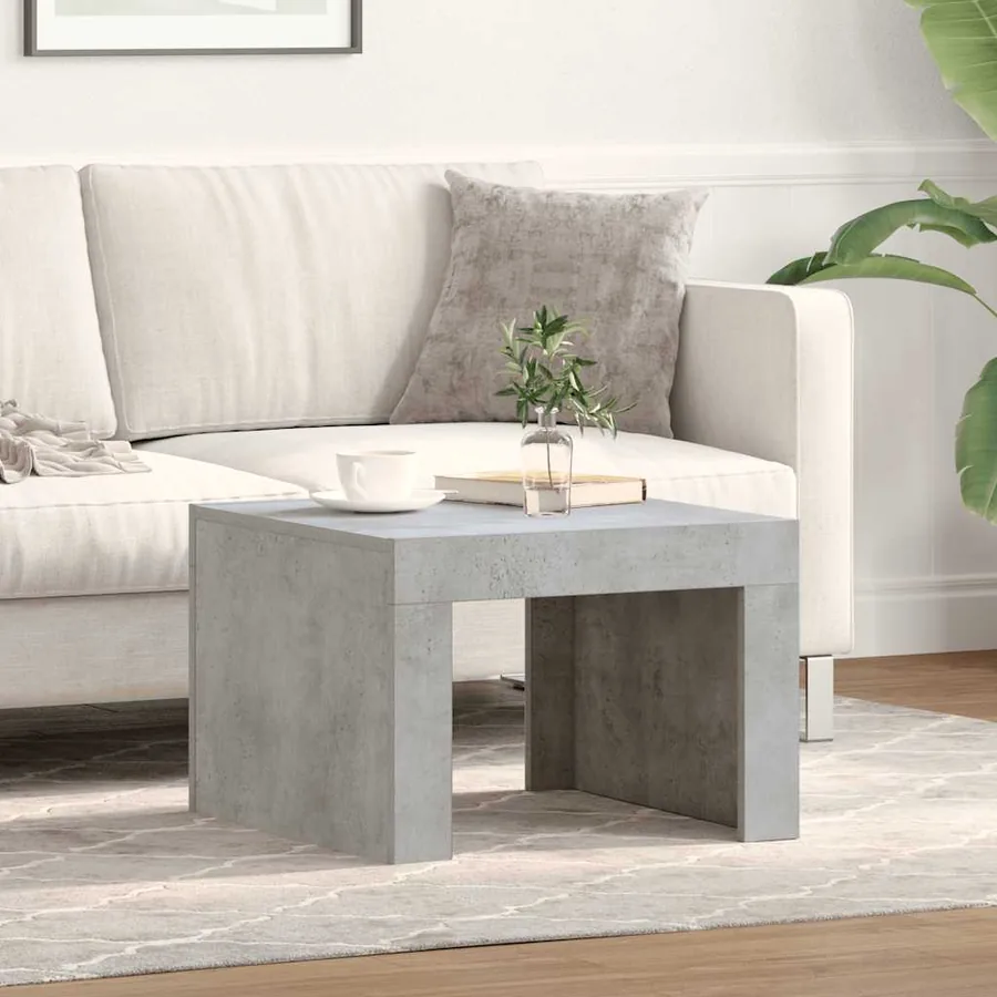 Table basse gris béton 50x50x35 cm bois d'ingénierie