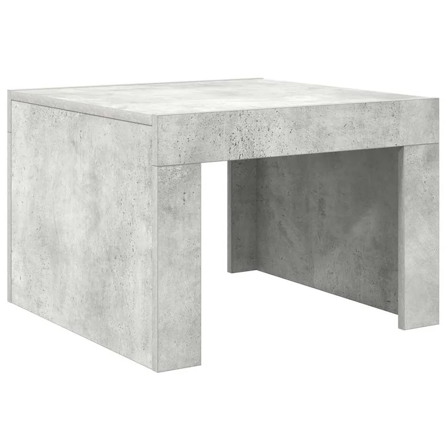 Table basse gris béton 50x50x35 cm bois d'ingénierie - 2