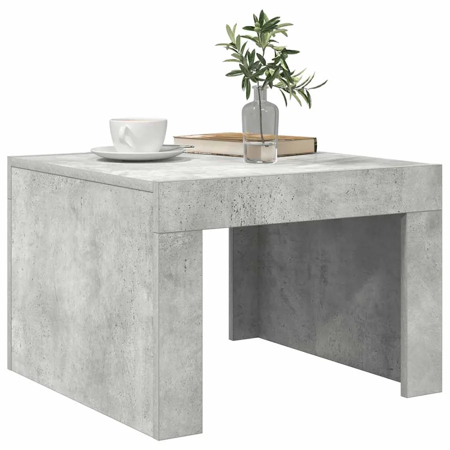 Table basse gris béton 50x50x35 cm bois d'ingénierie - 4