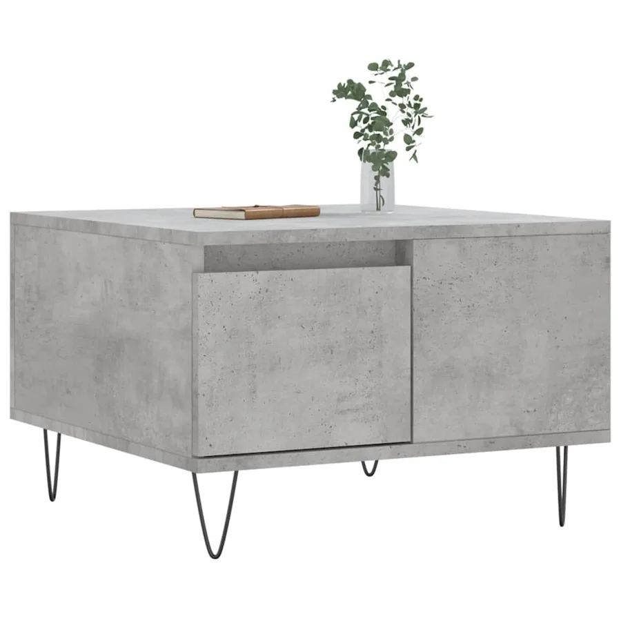 Table basse gris béton 55x55x36,5 cm bois d'ingénierie - 3