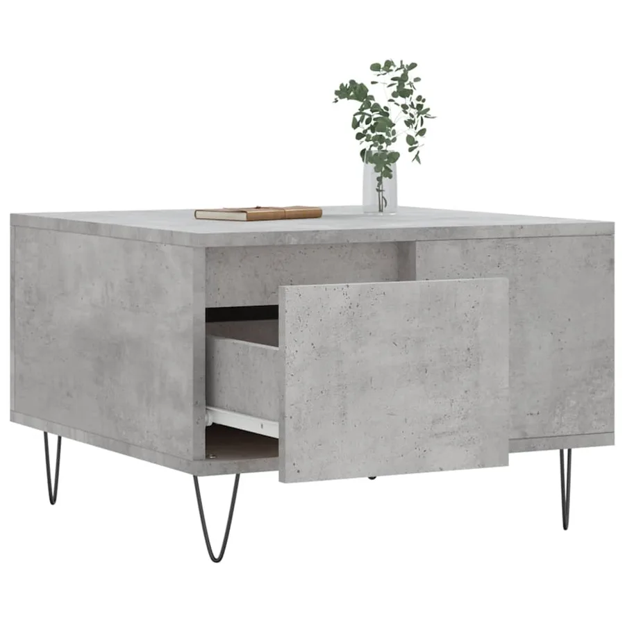 Table basse gris béton 55x55x36,5 cm bois d'ingénierie - 4