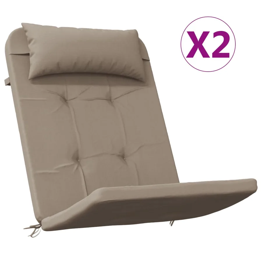 Coussins de chaise adirondack lot de 2 taupe tissu oxford - 2