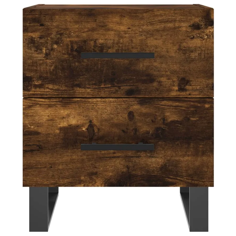 Table de chevet chêne fumé 40x35x47,5 cm bois d’ingénierie - 6