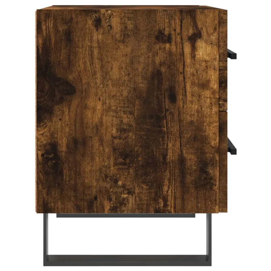 Table de chevet chêne fumé 40x35x47,5 cm bois d’ingénierie - 7