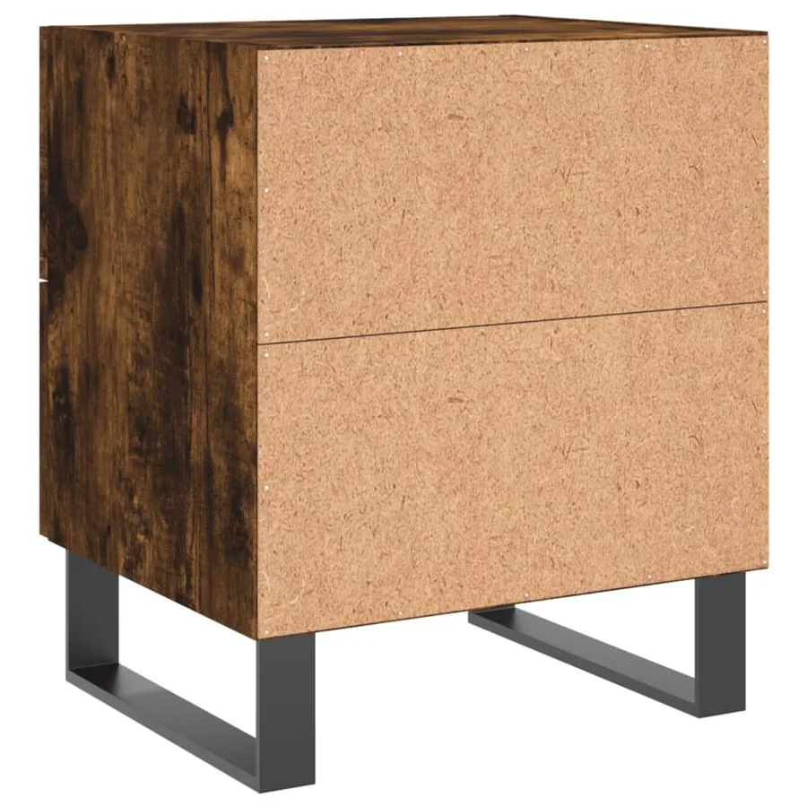 Table de chevet chêne fumé 40x35x47,5 cm bois d’ingénierie - 8