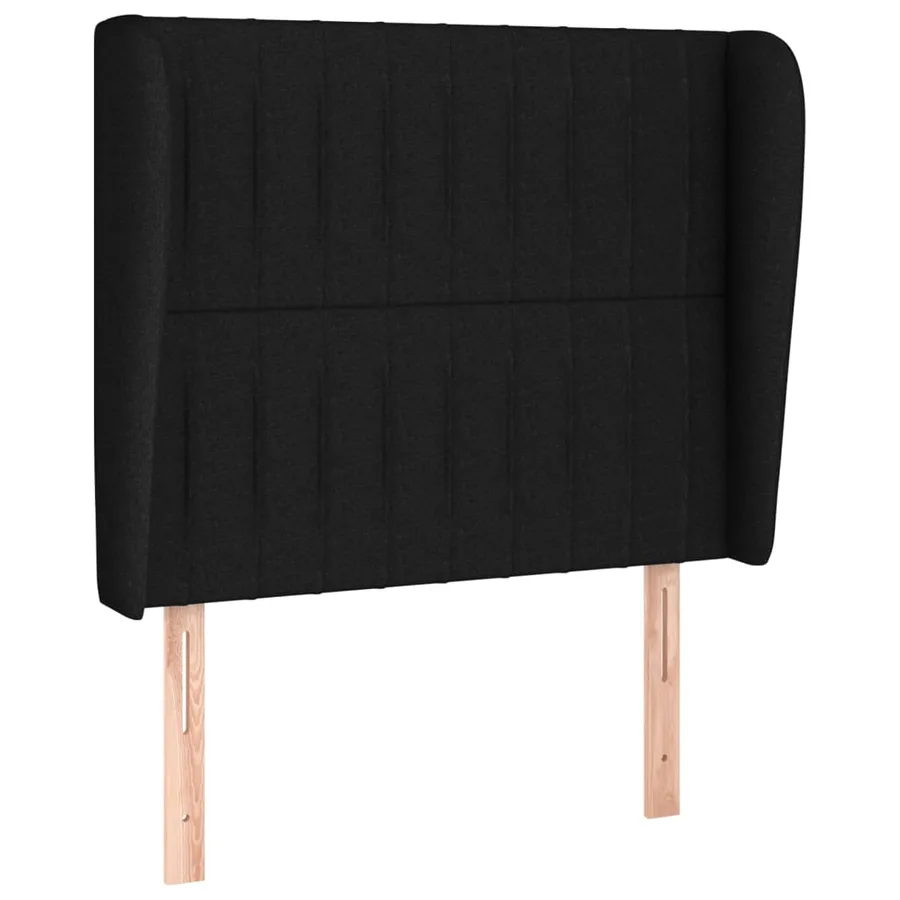 Tête de lit avec oreilles Noir 103x23x118/128 cm Tissu - 2