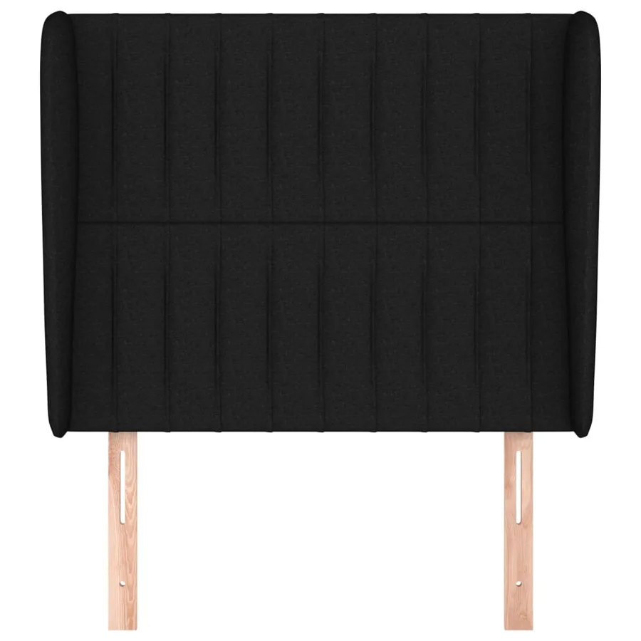 Tête de lit avec oreilles Noir 103x23x118/128 cm Tissu - 3