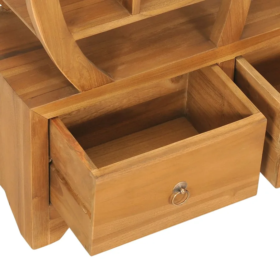 Armoire avec étagère Yin Yang 68x26x83 cm Bois de teck massif - 7