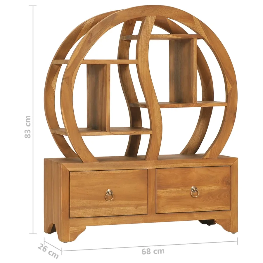 Armoire avec étagère Yin Yang 68x26x83 cm Bois de teck massif - 8