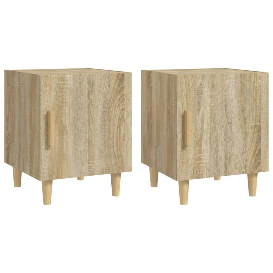 Tables de chevet 2 pcs Chêne Sonoma Bois d'ingénierie - 2