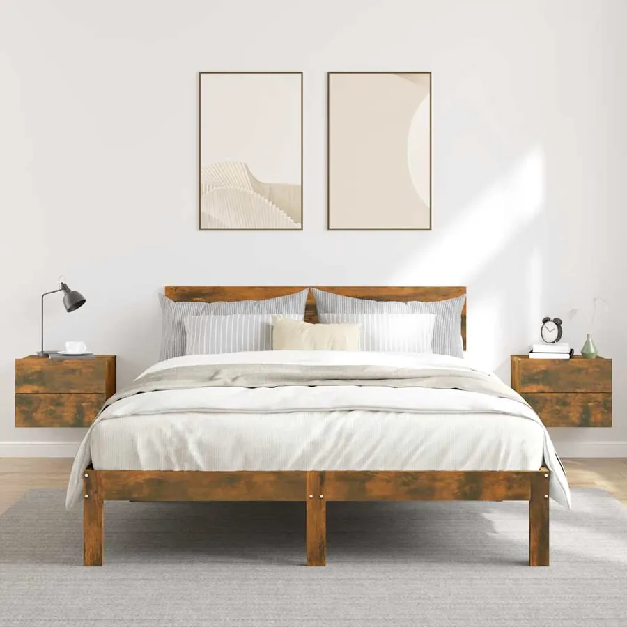 Tables de chevet 2 pcs Chêne fumé 40x30x30 cm Bois d'ingénierie