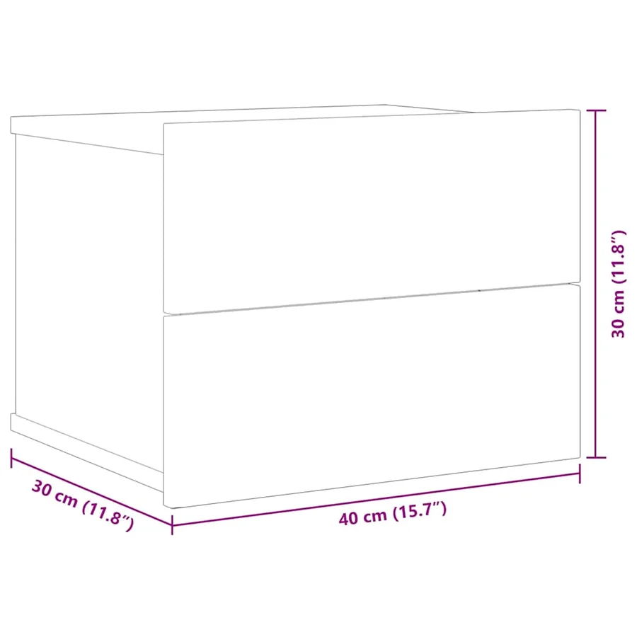 Tables de chevet 2 pcs Chêne fumé 40x30x30 cm Bois d'ingénierie - 10