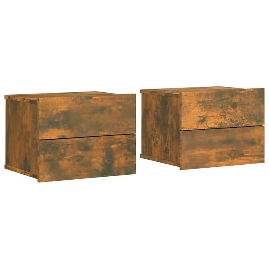 Tables de chevet 2 pcs Chêne fumé 40x30x30 cm Bois d'ingénierie - 2