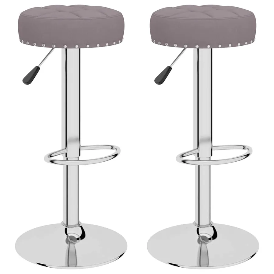 Tabourets de bar lot de 2 taupe tissu - 2