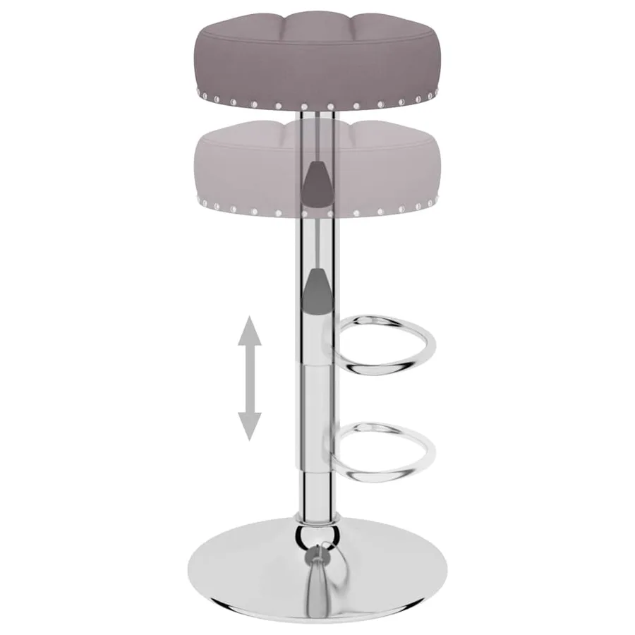 Tabourets de bar lot de 2 taupe tissu - 6