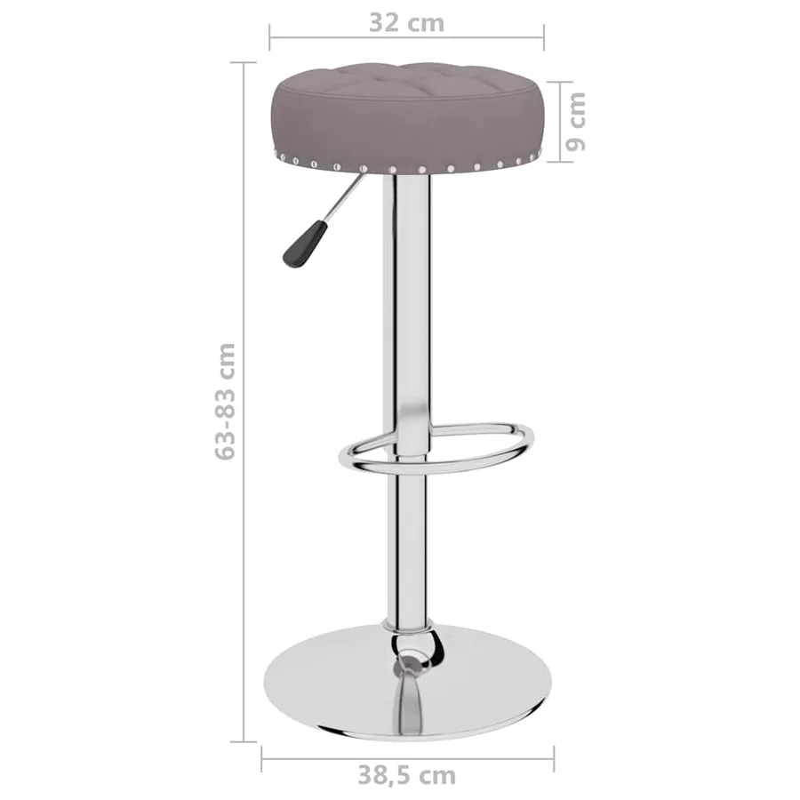 Tabourets de bar lot de 2 taupe tissu - 9
