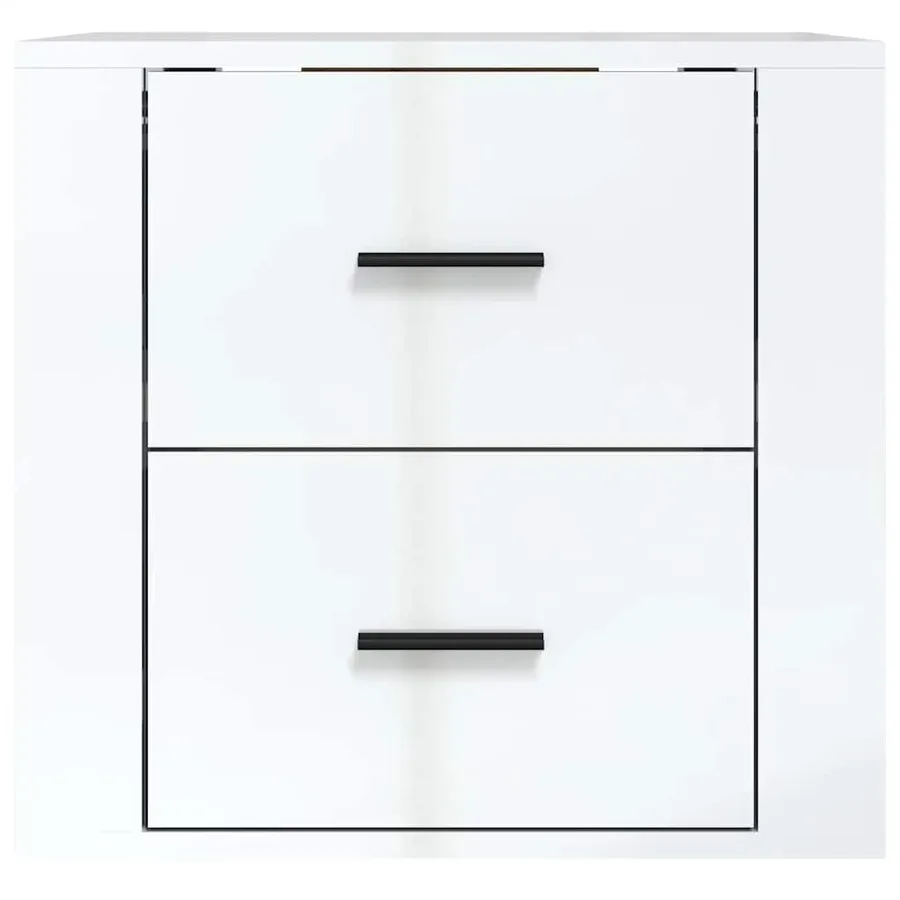 Table de chevet murale Blanc brillant 50x36x47 cm - 6