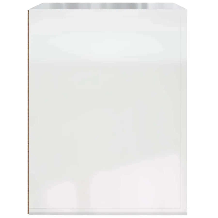 Table de chevet murale Blanc brillant 50x36x47 cm - 7