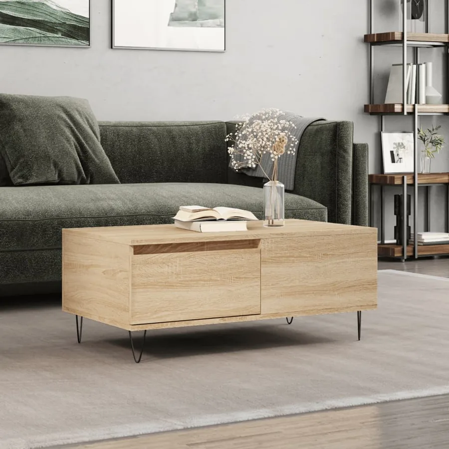 Table basse Chêne sonoma 90x50x36,5 cm Bois d'ingénierie
