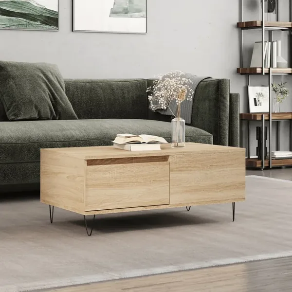 Table basse Chêne sonoma 90x50x36,5 cm Bois d'ingénierie
