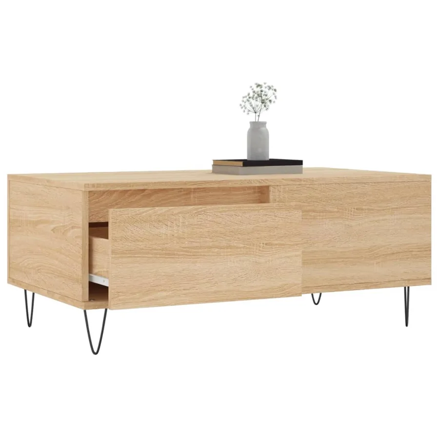 Table basse Chêne sonoma 90x50x36,5 cm Bois d'ingénierie - 3