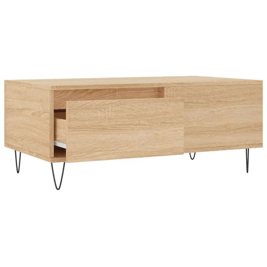 Table basse Chêne sonoma 90x50x36,5 cm Bois d'ingénierie - 6