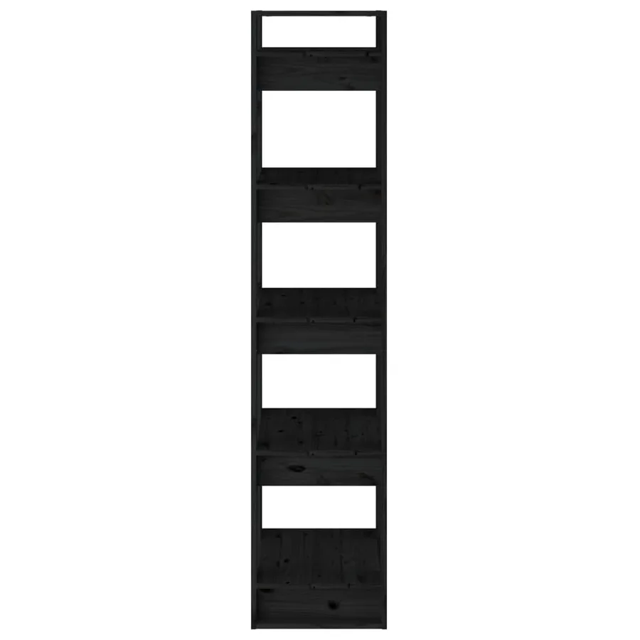 Bibliothèque/Séparateur de pièce Noir 41x35x160 cm Pin massif - 6