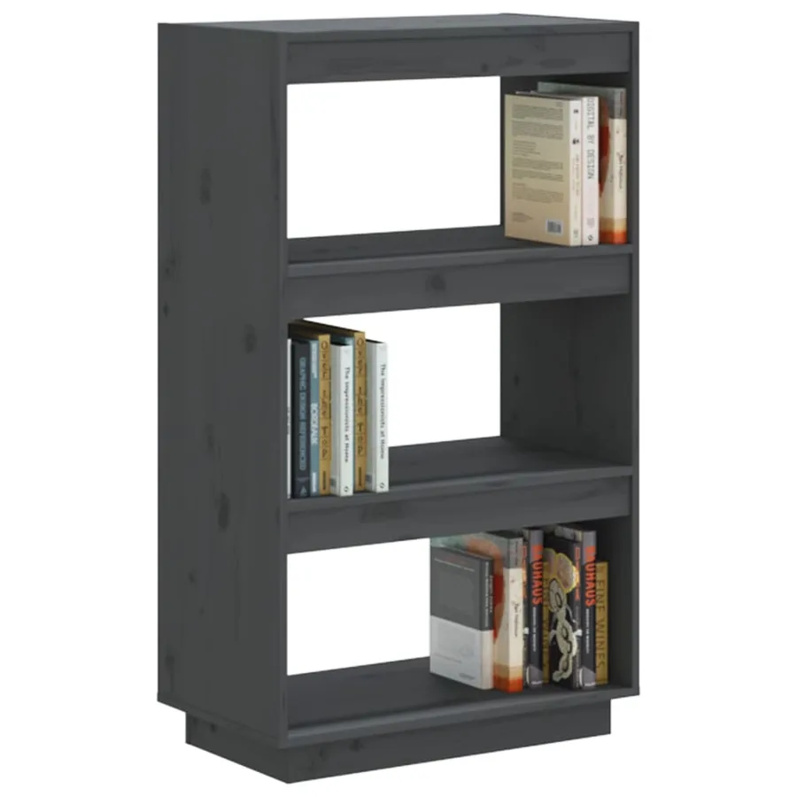 Bibliothèque/Séparateur de pièce Gris 60x35x103 cm Pin massif - 4