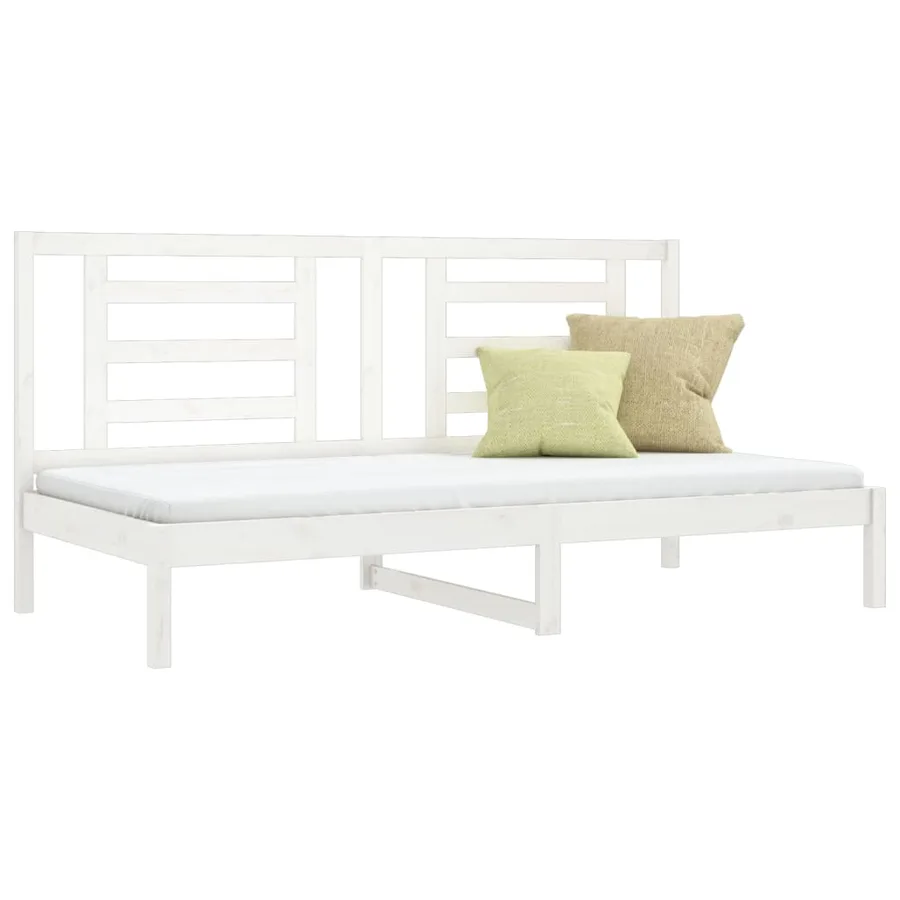 Lit de jour sans matelas blanc 80x200 cm bois de pin massif - 3
