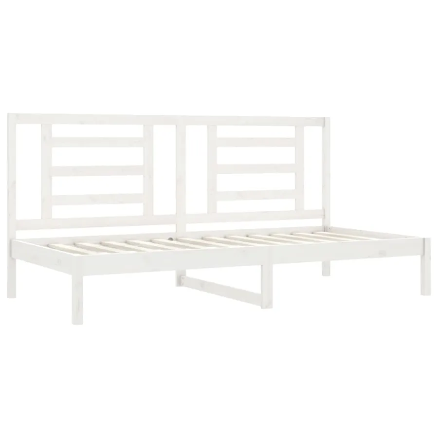 Lit de jour sans matelas blanc 80x200 cm bois de pin massif - 4