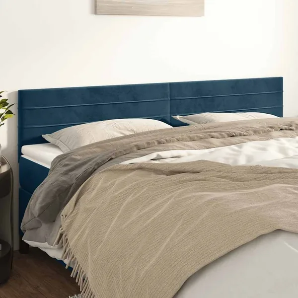 Têtes de lit Bleu foncé 200 x 5 x 78/88 cm Velours