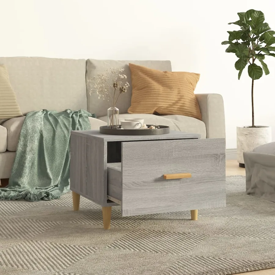 Table basse Sonoma gris 50x50x40 cm Bois d'ingénierie - 3
