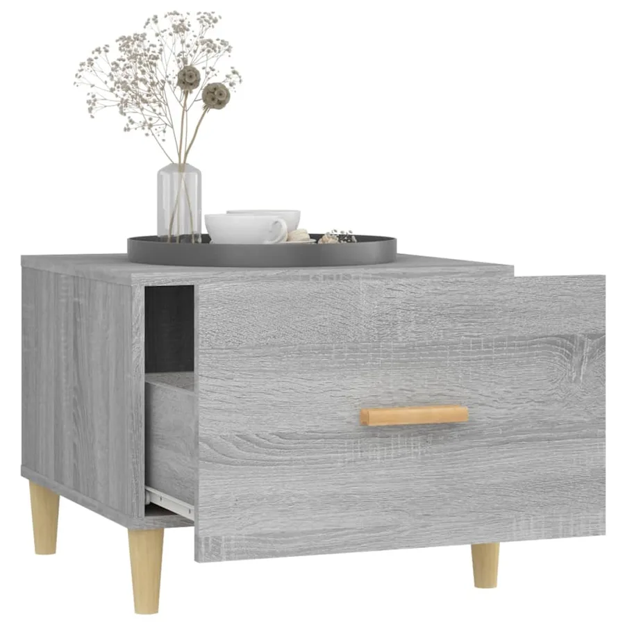 Table basse Sonoma gris 50x50x40 cm Bois d'ingénierie - 4
