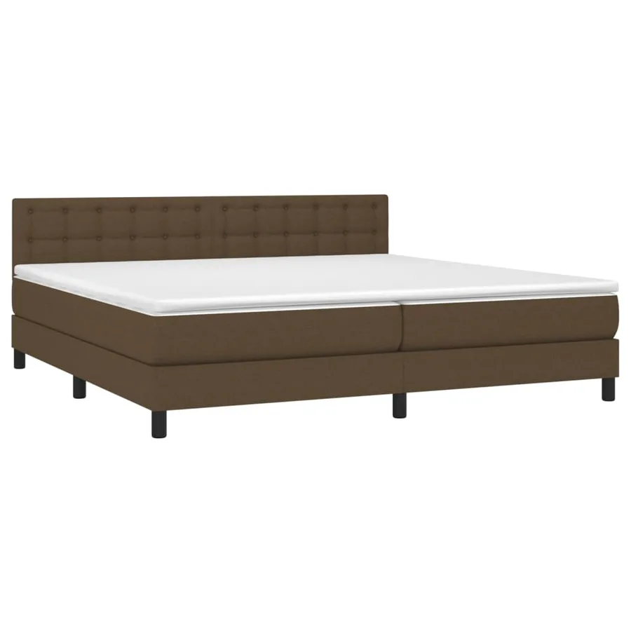 Sommier à lattes de lit avec matelas Marron foncé 200x200 cm - 3