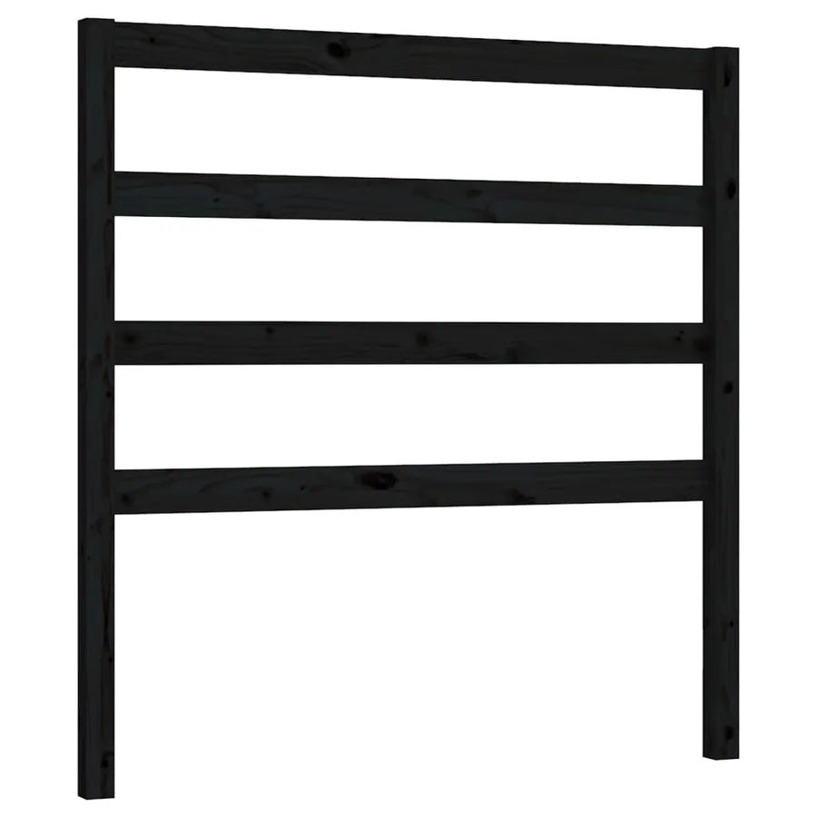 Tête de lit Noir 95x4x100 cm Bois massif de pin - 2