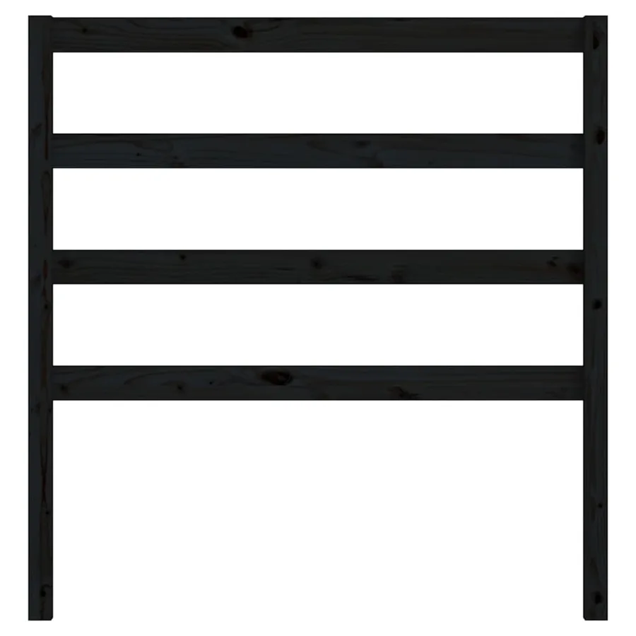 Tête de lit Noir 95x4x100 cm Bois massif de pin - 4