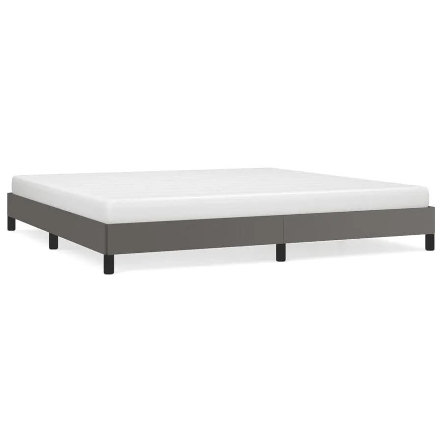 Cadre de lit sans matelas gris 200x200 cm similicuir - 2
