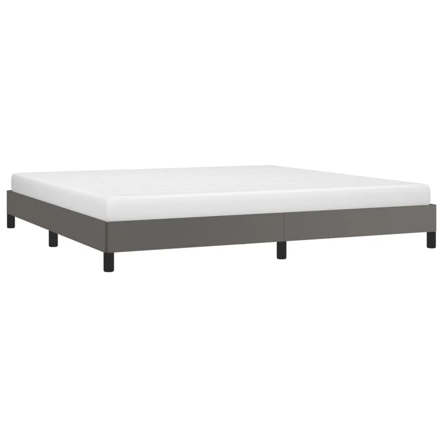 Cadre de lit sans matelas gris 200x200 cm similicuir - 3