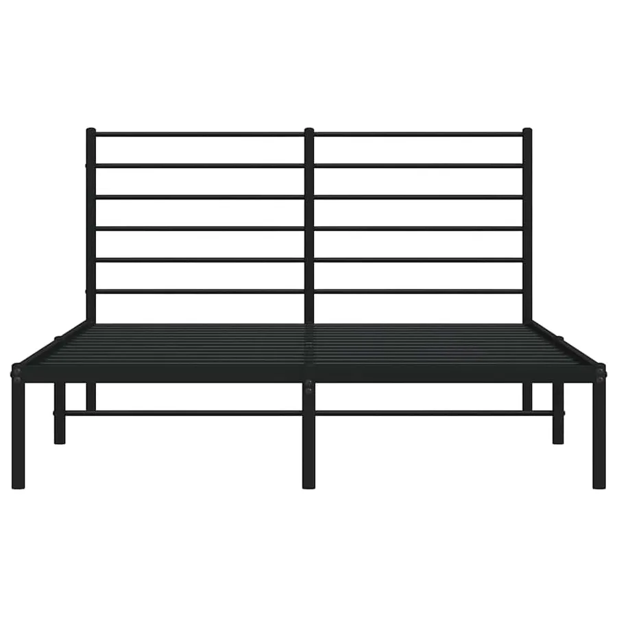Cadre de lit métal sans matelas avec tête de lit noir 140x200cm - 6