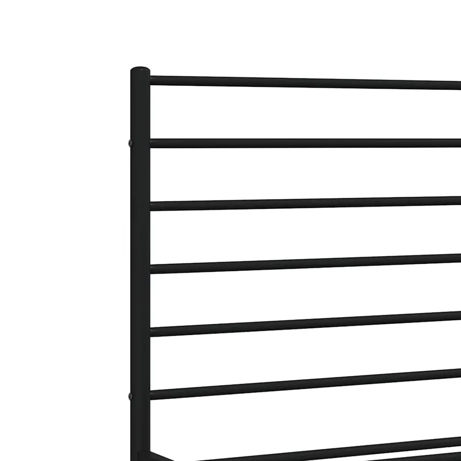 Cadre de lit métal sans matelas avec tête de lit noir 140x200cm - 9