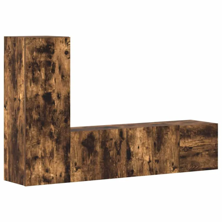Ensemble de meubles TV 3 pcs Chêne fumé Bois d'ingénierie - 2