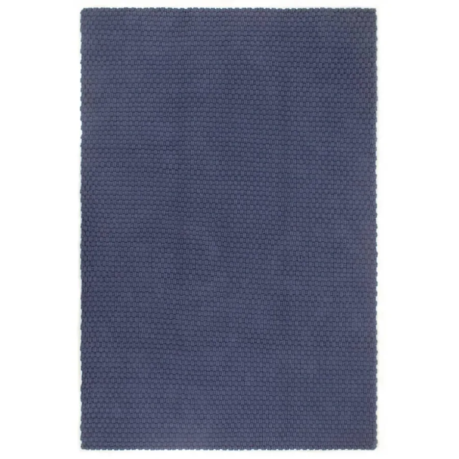 Tapis rectangulaire Bleu marine 160x230 cm Coton